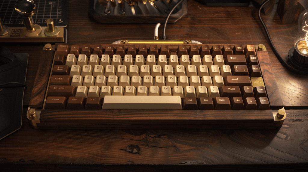 Кастомна механічна клавіатура з підсвіткою Wood & Brass
