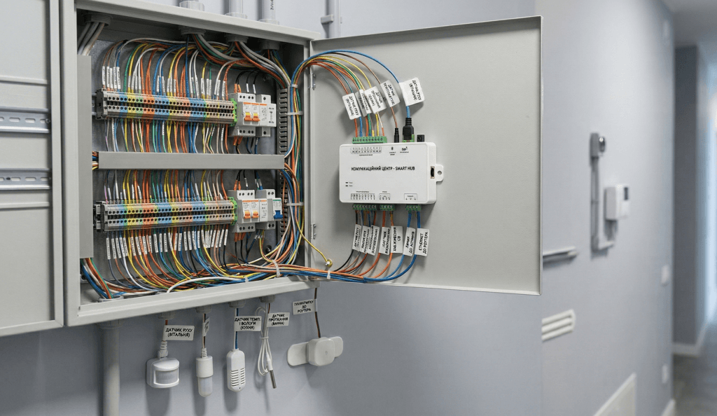 Слабкострумові лінії комунікації для датчиків та хабів