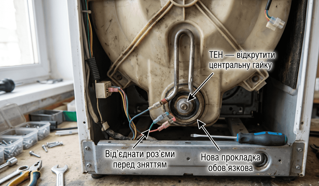 Electrolux i60 ТЕН замінити самостійно інструкція — задня панель нагрівач роз'єми заміна кроки