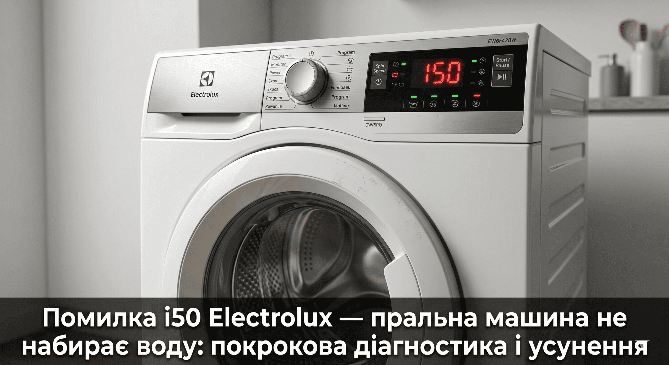 помилка i50 Electrolux пральна машина що означає — дисплей показує i50 не набирає воду діагностика