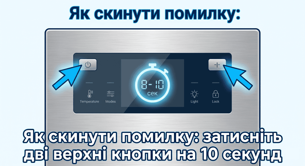 Схема-інструкція: як швидко скинути помилку 88 88 на холодильнику Samsung за допомогою кнопок на дисплеї.