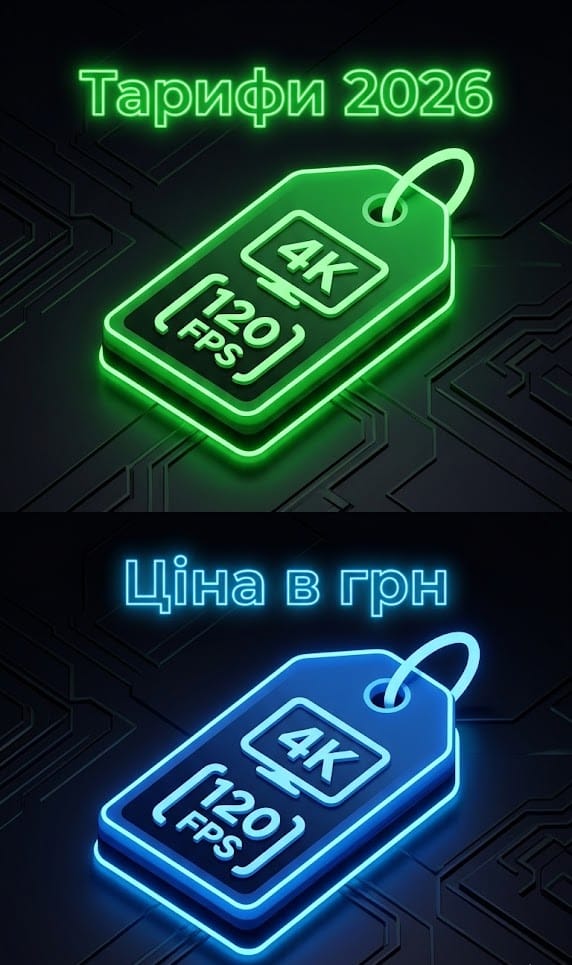 Тарифна сітка хмарного геймінгу 2026 року в гривнях.