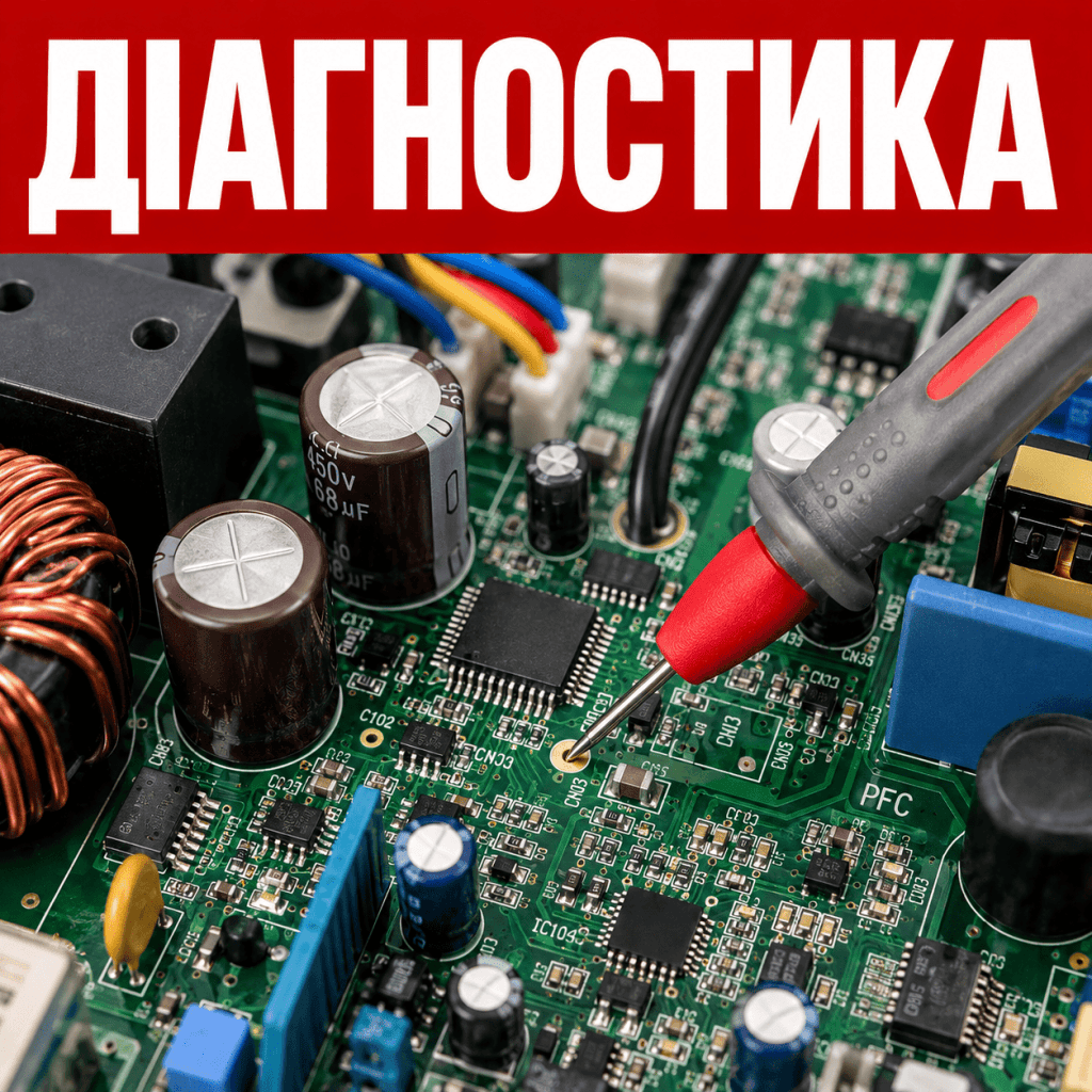 Діагностика електронної плати керування та вимірювання опору датчиків інверторного кондиціонера Gree.