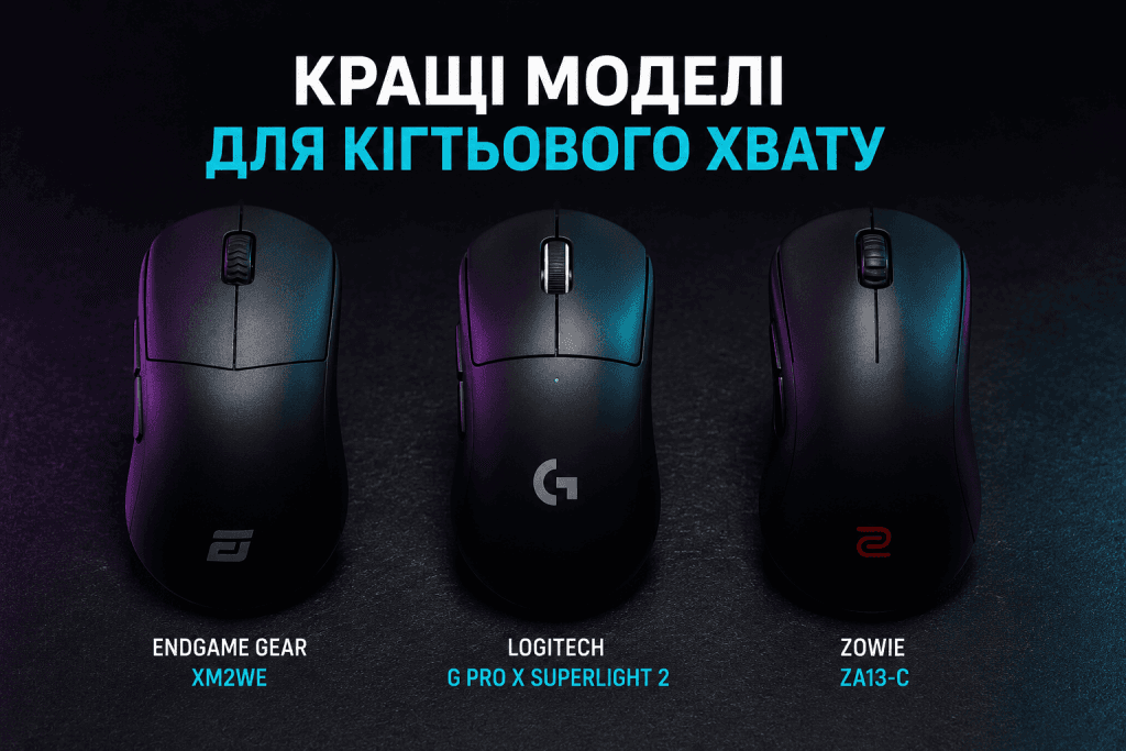 яка форма мишки краща для кігтьового хвату та асиметричні моделі