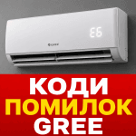 Внутрішній блок кондиціонера Gree з кодом помилки на цифровому дисплеї для статті про розшифровку несправностей.