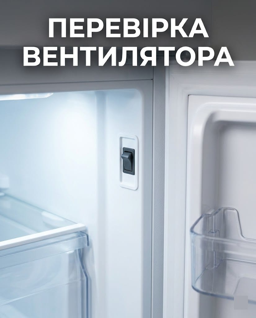Кінцевий вимикач на корпусі відчинених дверцят холодильника LG для перевірки вентилятора