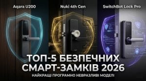 Головна обкладинка: топ недорогих розумних замків 2026 року з надійним захистом від злому.