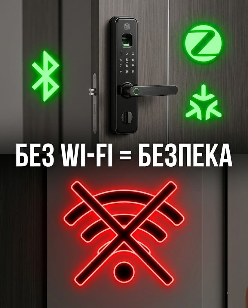 Захист розумного замка від хакерів та зломів через відмову від прямого підключення до Wi-Fi.